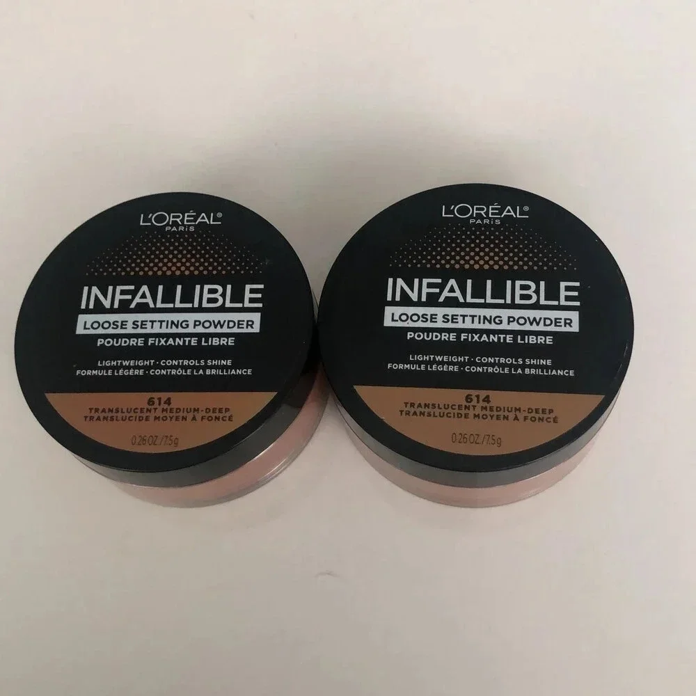 (2)L'Oreal Paris Infallible Loose Setting Powder - 614 Translucent Medium-Deep